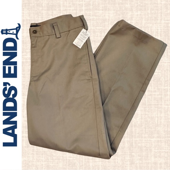 Lands' End Pants Nwt Lands End Mens Plain Front Wrinkle Resistant